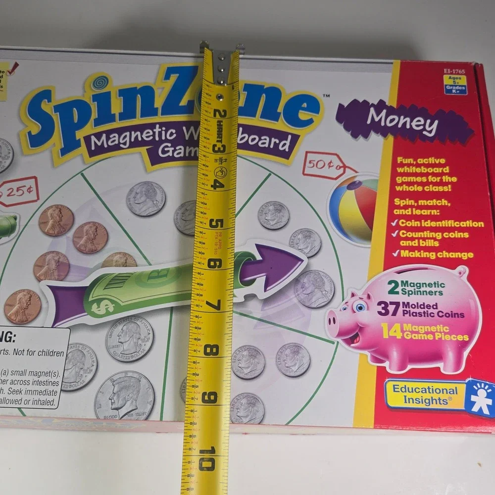 Educational Insights SpinZone Magnetic Whiteboard Games Money Counting Learning